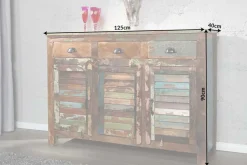Einzigartiges Sideboard JAKARTA 125cm recyceltes Massivholz aus Fischerbooten
