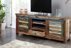Einzigartiges TV-Board JAKARTA 150cm bunt recyceltes Massivholz