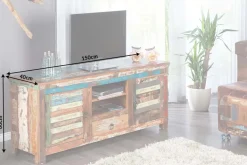 Einzigartiges TV-Board JAKARTA 150cm bunt recyceltes Massivholz