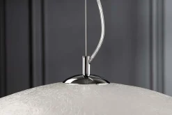 Elegante Design Hängeleuchte GLOW 70cm weiß silber Hängelampe