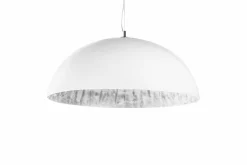 Elegante Design Hängeleuchte GLOW 70cm weiß silber Hängelampe