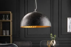 Elegante Design Hängeleuchte GLOW 50cm schwarz gold Hängelampe
