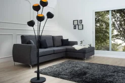 Elegante Design Stehlampe MAGMA 170cm schwarz gold Stehleuchte