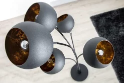 Elegante Design Stehlampe MAGMA 170cm schwarz gold Stehleuchte