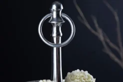 Elegante Etagere ORIENT 65cm silber im Wild Hammerschlag Design mit drei Etagen