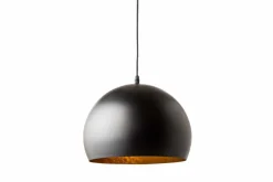 Elegante Hängelampe BLACK GOLDEN BALL 30cm schwarz mit Blattgoldoptik