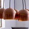 Elegante Hängelampe PERLOTTA kupfer mit 5 Schirmen Kugelleuchte