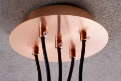 Elegante Hängelampe PERLOTTA kupfer mit 5 Schirmen Kugelleuchte