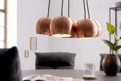 Elegante Hängelampe PERLOTTA kupfer mit 5 Schirmen Kugelleuchte