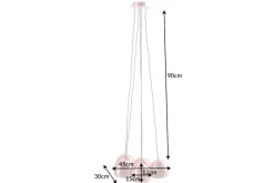 Elegante Hängelampe PERLOTTA kupfer mit 5 Schirmen Kugelleuchte