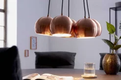 Elegante Hängelampe PERLOTTA kupfer mit 5 Schirmen Kugelleuchte