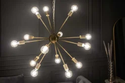Elegante Hängelampe SPUTNIK 87cm gold mit 14 Leuchtarmen