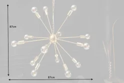Elegante Hängelampe SPUTNIK 87cm gold mit 14 Leuchtarmen