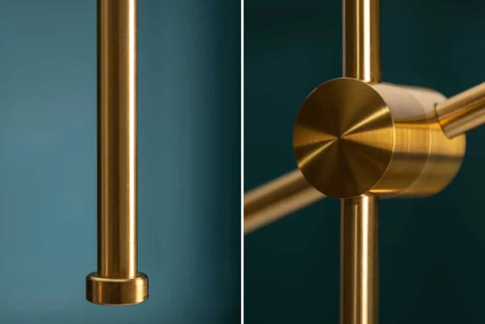 Elegante Hängelampe VARIATION 128cm gold mit sechs schwenkbaren Leuchten