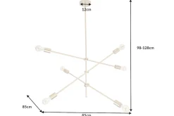 Elegante Hängelampe VARIATION 128cm gold mit sechs schwenkbaren Leuchten
