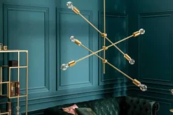 Elegante Hängelampe VARIATION 128cm gold mit sechs schwenkbaren Leuchten