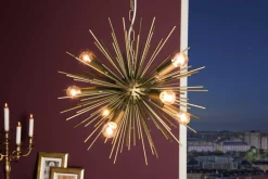 Elegante Hängeleuchte SUNLIGHT 50cm matt gold Hängelampe