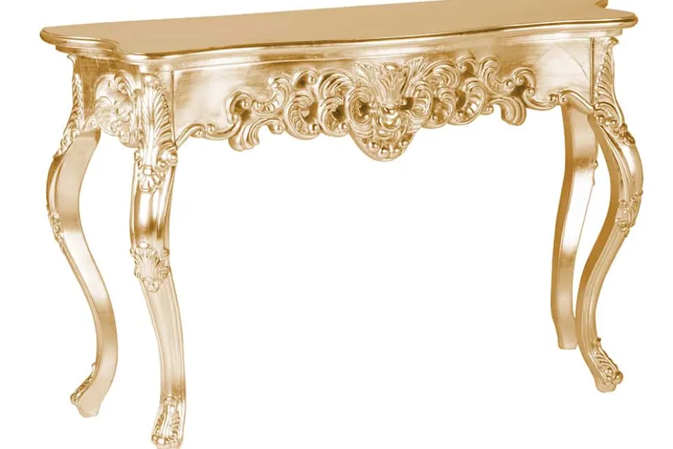 Elegante Konsole VENICE 110cm gold Barock Design Anrichte handgearbeitet