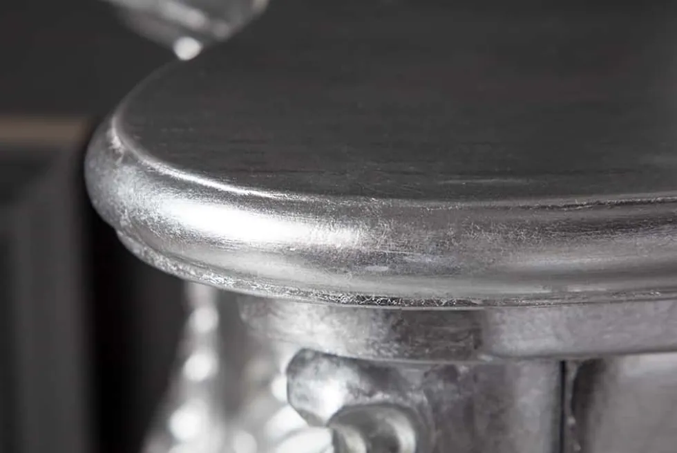 Elegante Konsole VENICE 110cm silber Barock Design Anrichte handgearbeitet