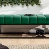 Elegante Sitzbank PETIT BEAUTÉ 110cm smaragdgrün Samt schwarzes Gestell