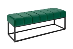 Elegante Sitzbank PETIT BEAUTÉ 110cm smaragdgrün Samt schwarzes Gestell