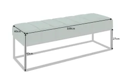 Elegante Sitzbank PETIT BEAUTÉ 110cm smaragdgrün Samt schwarzes Gestell
