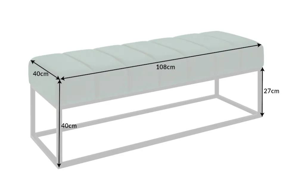 Elegante Sitzbank PETIT BEAUTÉ 110cm smaragdgrün Samt schwarzes Gestell