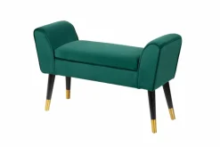 Elegante Sitzbank SCARLETT 90cm smaragdgrün Samt mit Armlehnen