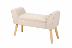 Elegante Sitzbank SCARLETT 90cm beige mit Armlehnen