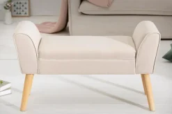 Elegante Sitzbank SCARLETT 90cm beige mit Armlehnen