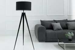 Elegante Stehlampe TRIPOD 145cm schwarz Retro Stehleuchte