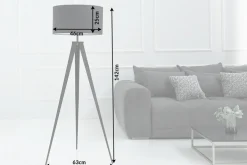 Elegante Stehlampe TRIPOD 145cm schwarz Retro Stehleuchte