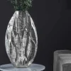 Elegante Vase ORGANIC ORIENT 44cm silber Hammerschlag Design