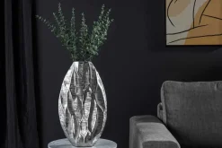 Elegante Vase ORGANIC ORIENT 44cm silber Hammerschlag Design