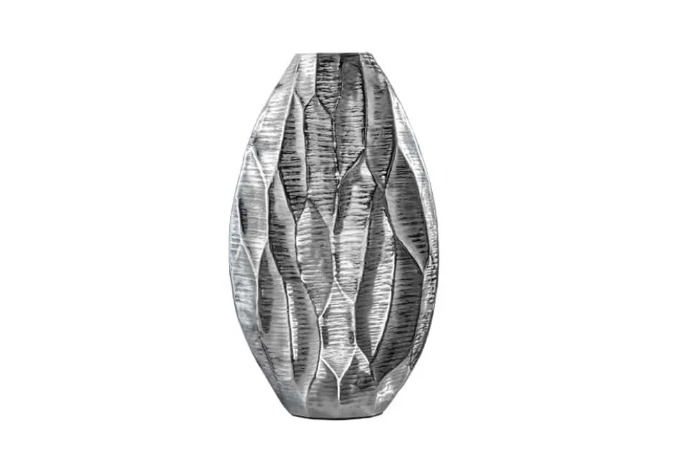 Elegante Vase ORGANIC ORIENT 44cm silber Hammerschlag Design