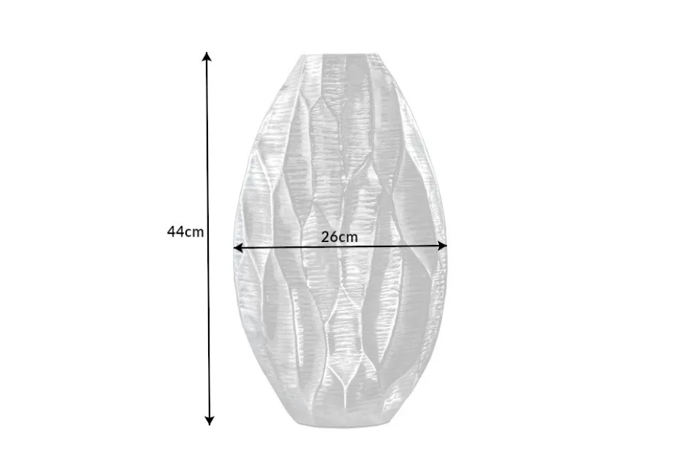 Elegante Vase ORGANIC ORIENT 44cm silber Hammerschlag Design