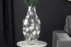 Elegante Vase ORGANIC ORIENT 45cm silber Hammerschlag Design