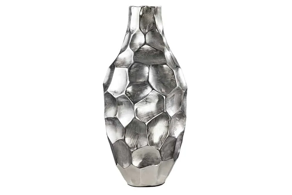Elegante Vase ORGANIC ORIENT 45cm silber Hammerschlag Design