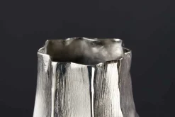 Elegante Vase ORGANIC ORIENT 45cm silber Hammerschlag Design