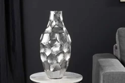 Elegante Vase ORGANIC ORIENT 45cm silber Hammerschlag Design
