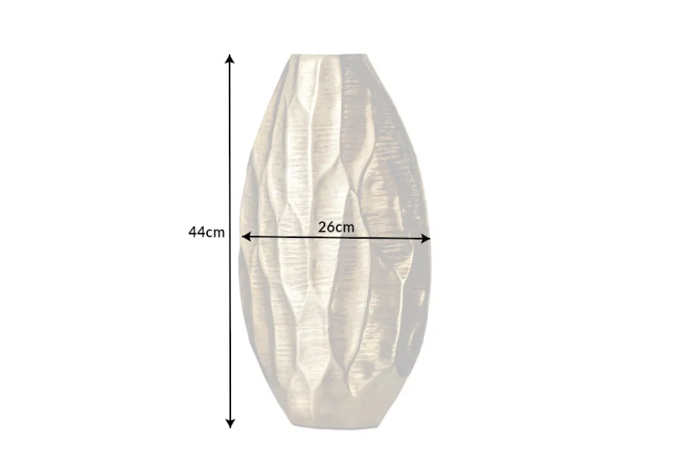Elegante Vase ORGANIC ORIENT 44cm gold Hammerschlag Design