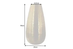 Elegante Vase ORIENT 50cm gold im Grid Hammerschlag Design
