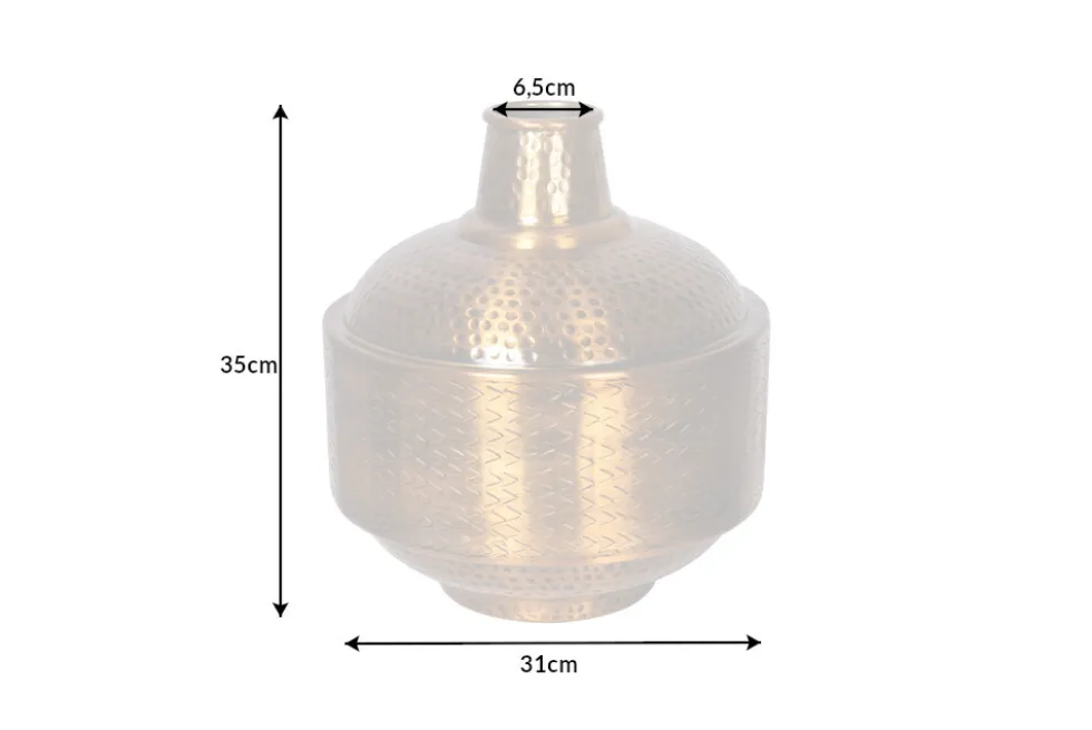Elegante Vase ORIENT 35cm gold Hammerschlag Design