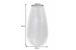 Elegante Vase ORIENT 50cm silber im Grid Hammerschlag Design