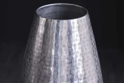 Elegante Vase ORIENT 50cm silber im Grid Hammerschlag Design