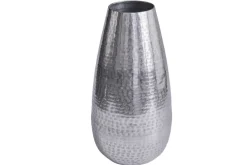Elegante Vase ORIENT 50cm silber im Grid Hammerschlag Design