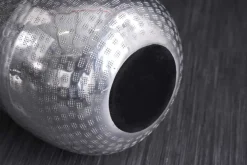 Elegante Vase ORIENT 50cm silber im Grid Hammerschlag Design