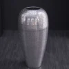 Elegante Vase ORIENTAL 50cm silber im Wild Hammerschlag Design