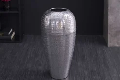 Elegante Vase ORIENTAL 50cm silber im Wild Hammerschlag Design
