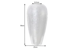 Elegante Vase ORIENTAL 50cm silber im Wild Hammerschlag Design